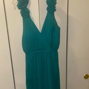 Green Floral strapped Gown